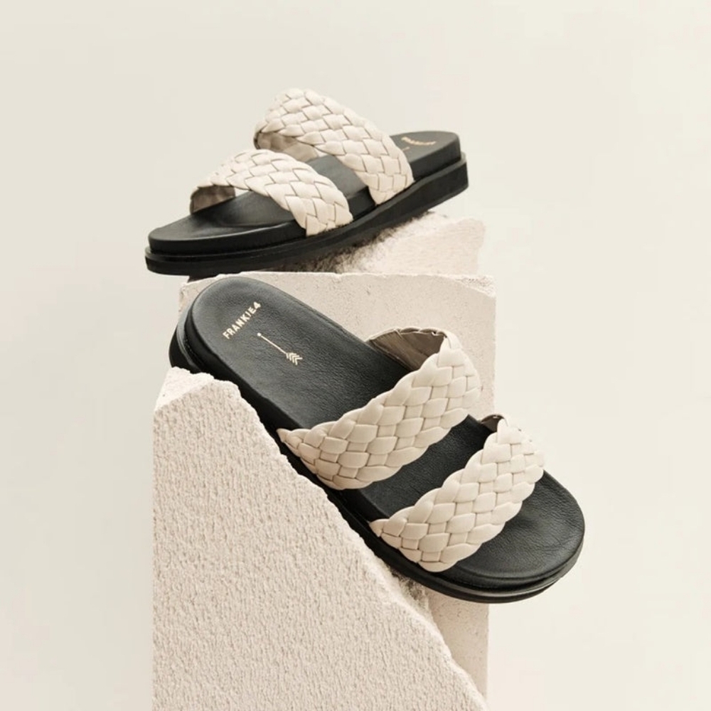 Frankie4 Malone Leather Slide Sandals